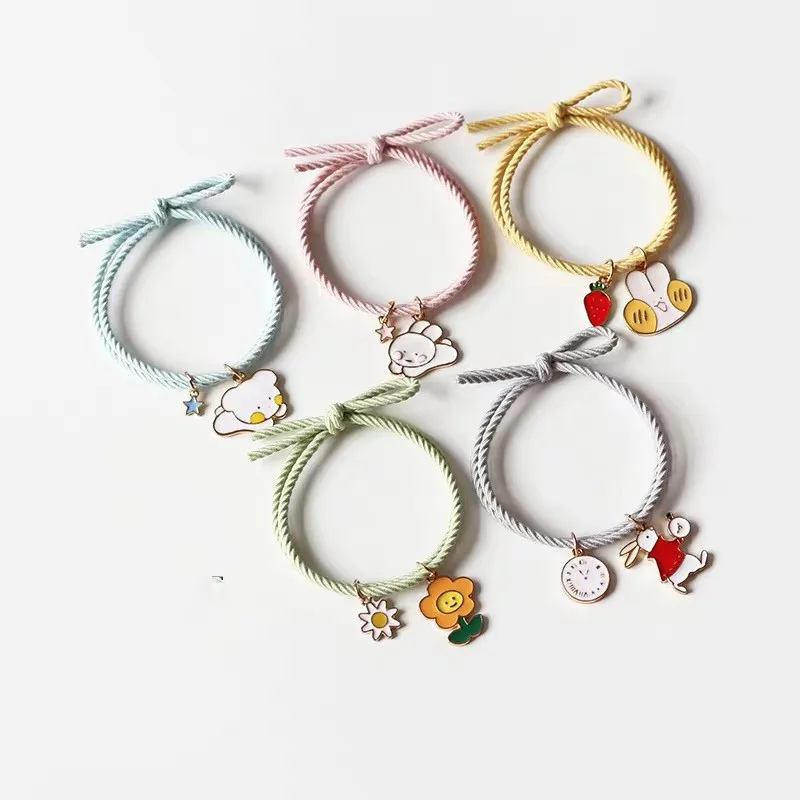 

Cartoon Animal Pendant Girl Hair Rope Headdress Simple Temperament High Elasticity Ponytail Fashion Trend Hair Accessories 2021
