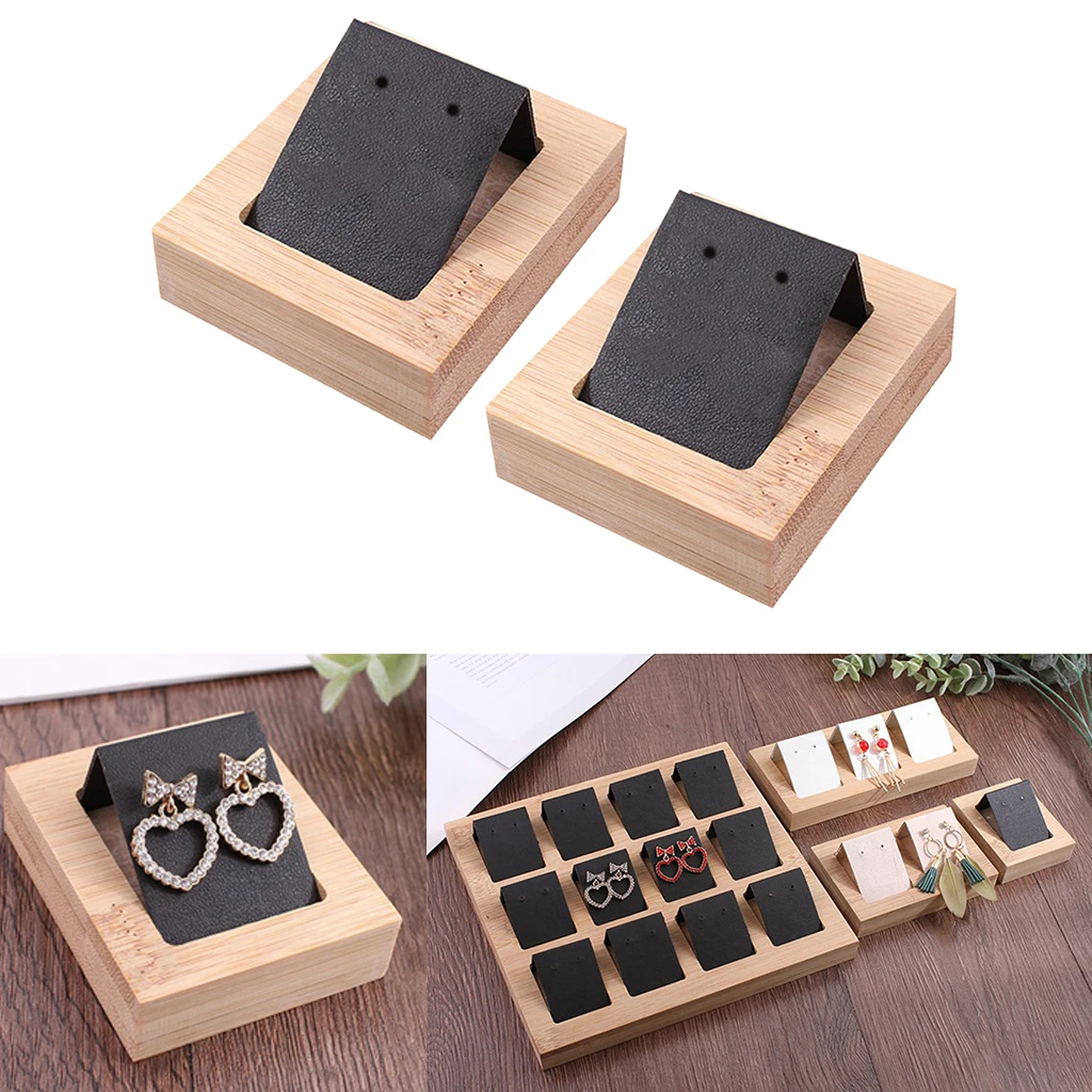 

2 Sets Of Velvet / Leatherette Bamboo Display Cards For Buckles