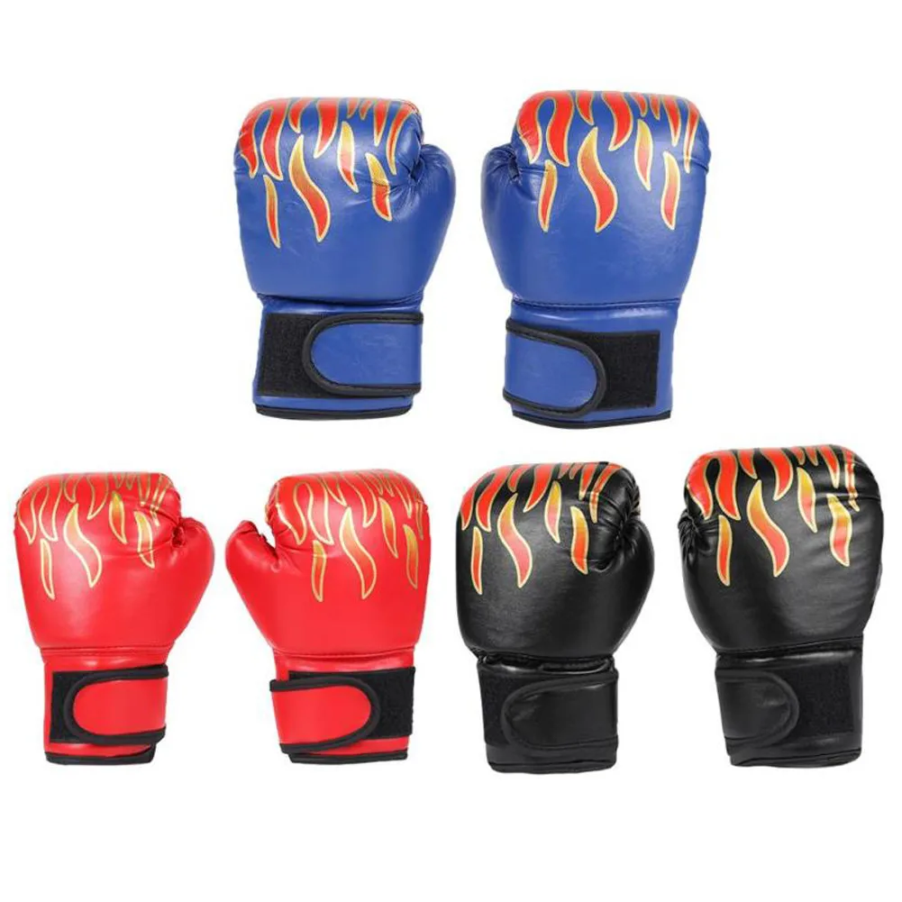 

Sanda 1 child Boxing Glove Professional Children Gloves Glove Pair Kids mma Boxing PU Sparring Leather Breathable Training Flame