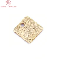 21530pcs 8mm thickness 0 7mm 24k gold color brass frosted square charms high quality diy jewelry findings accessories