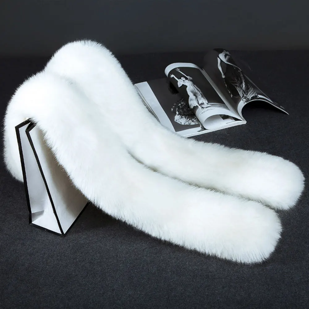 Женский шарф из искусственного меха однотонный зимний теплый воротник шарфа