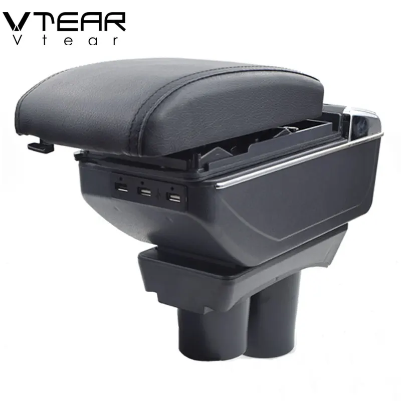 Vtear для peugeot 301/Citroen c-elysee, аксессуары, подлокотник, центральная консоль, коробка для хранения, автомобильный подлокотник, Кожаное украшение, авто 2013 подлокотник для авто