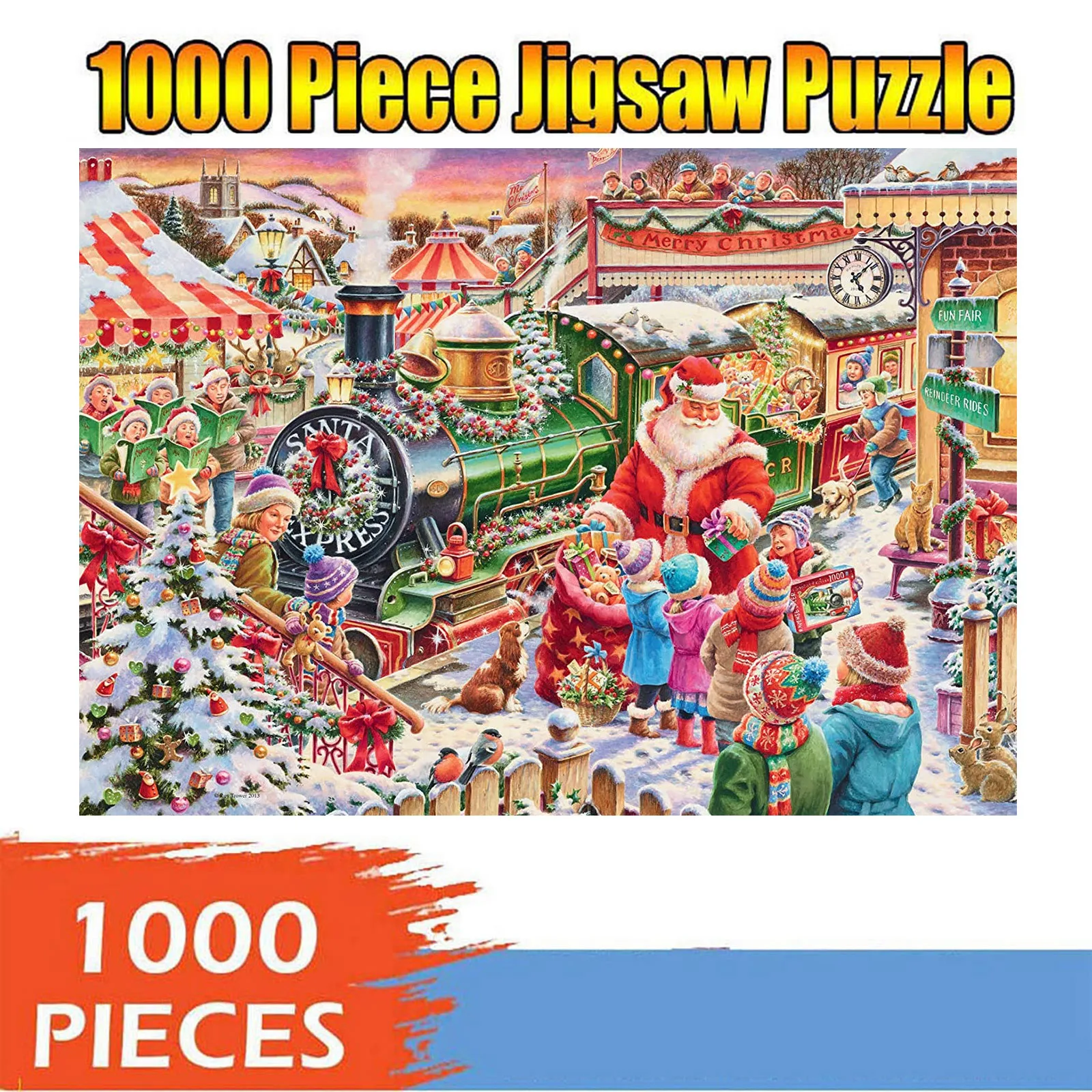 

1000 шт. головоломки деревянный бумага Обучающие игрушки-пазлы для детей украшения в спальню наклейки ручная головоломка рождественские под...