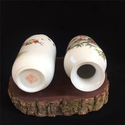Маленькие вазы античный фарфор Jingdezhen фигурки цветов и птиц украшения для дома |