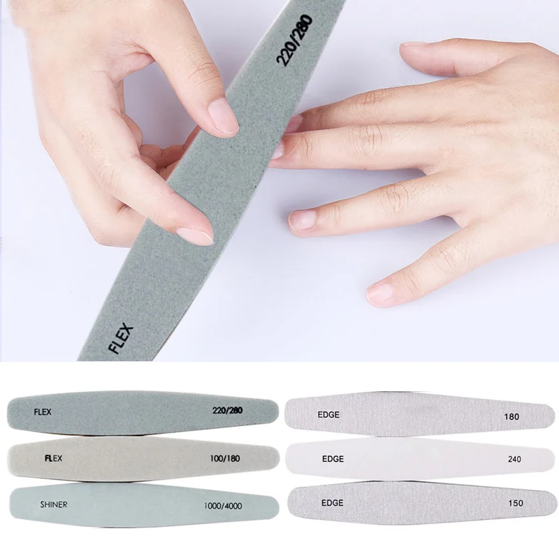 Профессиональная пилка для дизайна ногтей 6 стилей/коробка 150 180 зернистость