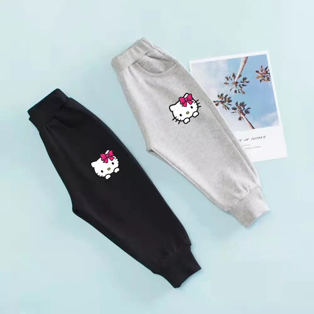 Детская одежда Hello Kitty Осенние повседневные спортивные штаны хлопковые удобные