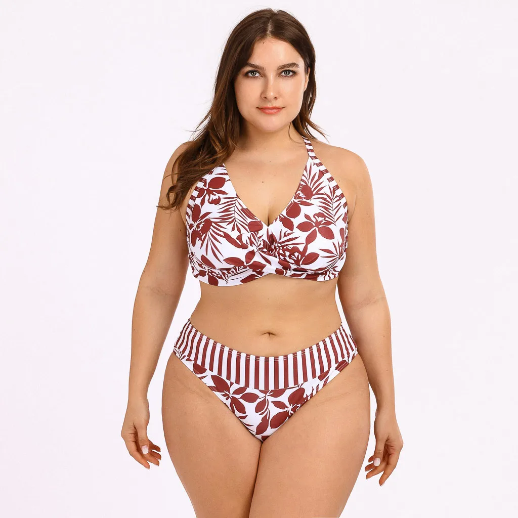 2020 Summer Women Floral Print Bikini Set Swimming Two Piece Swimsuits Beach Suit Sexy D2#2 | Женская одежда