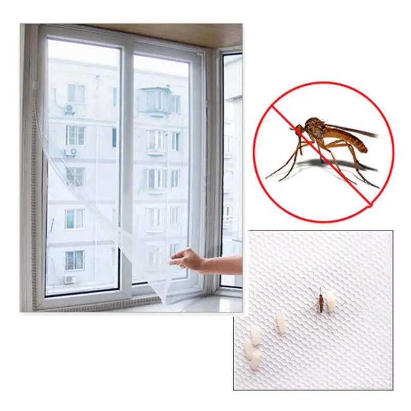 

Window Insect Window Net Mesh DIY Curtain Mesh Mosquito Screen Mosquito Bug Magic Snap Fly White