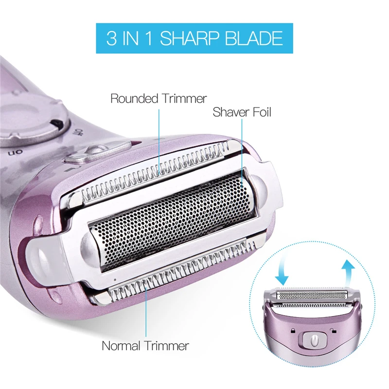 Battery Powered Lady Shaver Women Epilator Waterproof Bikini Leg Armpit Hair Removal Depilation Body Trimmer Razor No Pain | Бытовая