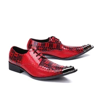 fashion mens red wedding shoes chic pointy toe lace up mens leather shoes soft sheepskin party elegant mens shoes plus size