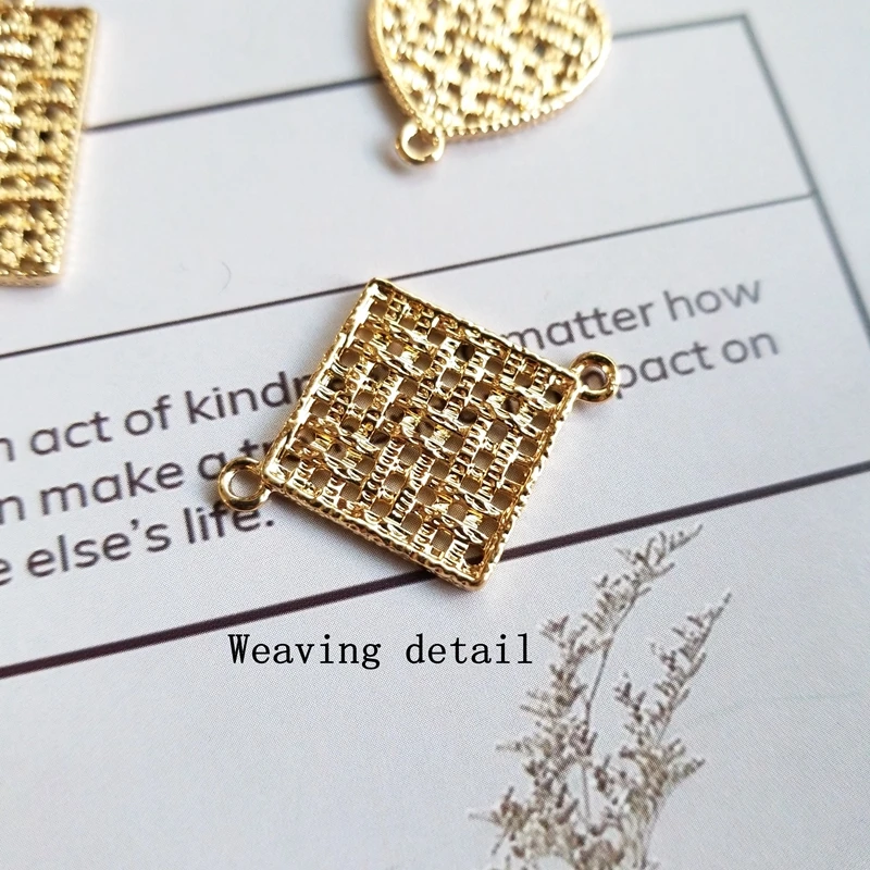 Diy earrings accessories copper alloy technology woven mesh homemade double hanging geometric pendant material | Украшения и