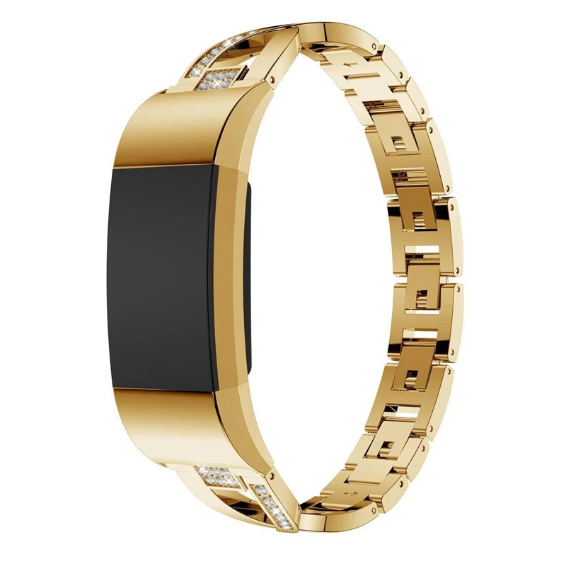 Ремешок для часов Стразы Diamond подходит Fitbit Charge 3 X образная Классическая