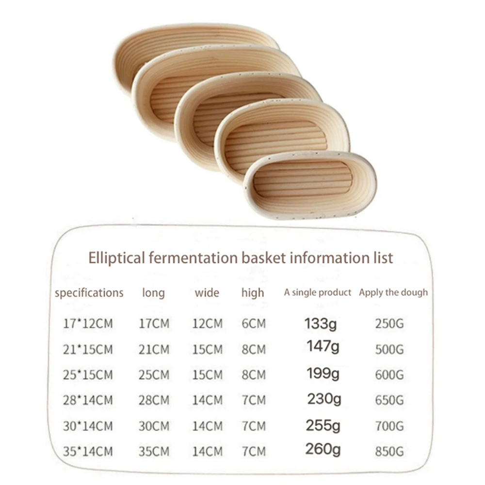 

Bread Fermentation Rattan Basket Proofing Country Bread Baguette Dough Baskets Storage Container Wicker Basket Supplies 6 Sizes
