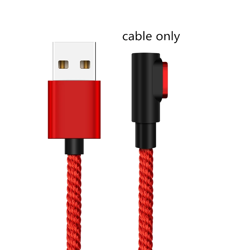 Only Red Cable 90 градусов 3A Магнитный кабель Micro USB кабель type C кабель передачи данных для быстрой зарядки для iPhone XS MAX XR SAMSUNG S10 Plus S9+ S8 Note 9 - Цвет: Only Red Cable