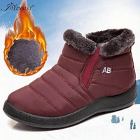 women boots waterproof ankle boots women low heels winter boots for quilted winter shoes snow boots ladies fashion boot plush