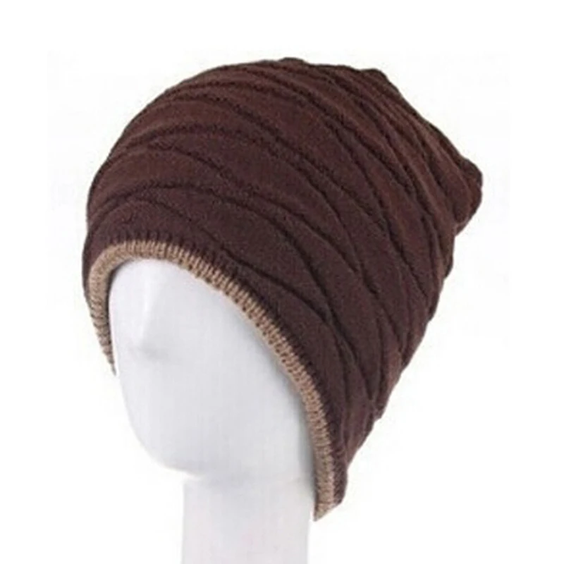 

Fashion Stripe Knitted Hiphop Hat Male Female Warm Wool Winter Cap Unisex Beanie Winter Hats For Men And Women Hat Beanies