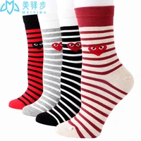 12 pairs per set love valentines day cotton socks sweat absorbing socks womens hot socks