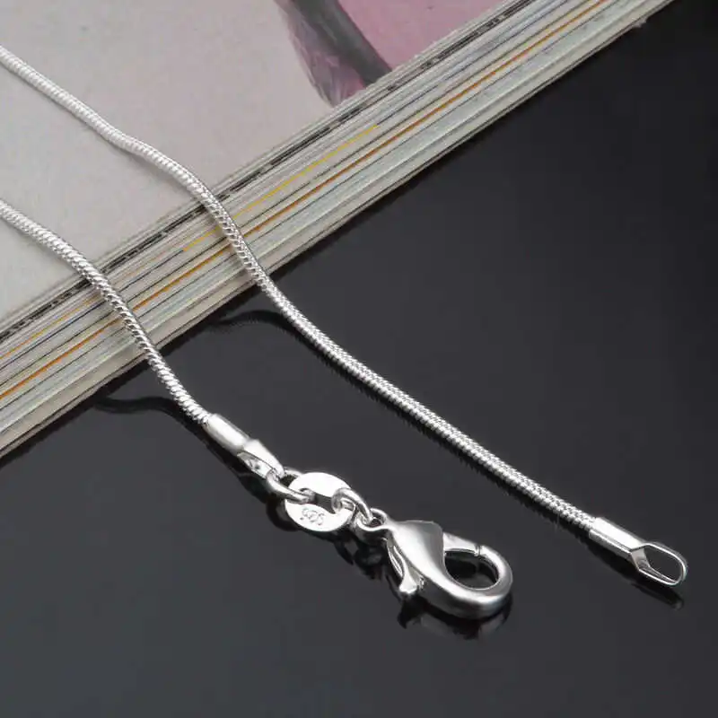 

5pc Fashion simple silver color necklace snake chain simple men's and women's necklace 16-30 inches