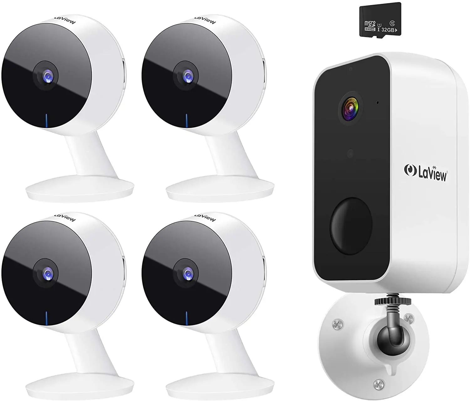 

Камера видеонаблюдения LaView s 4pc, домашняя камера безопасности 1080P,Wi-Fi камера s для домашних животных, обнаружение движения, двустороннее ауди...