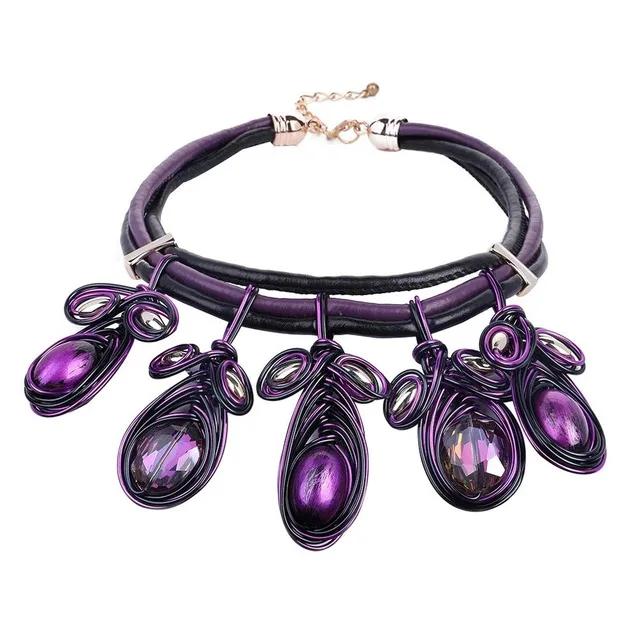 Женский кожаный веревочный чокер HanCheng ожерелье ручной работы из бусин с