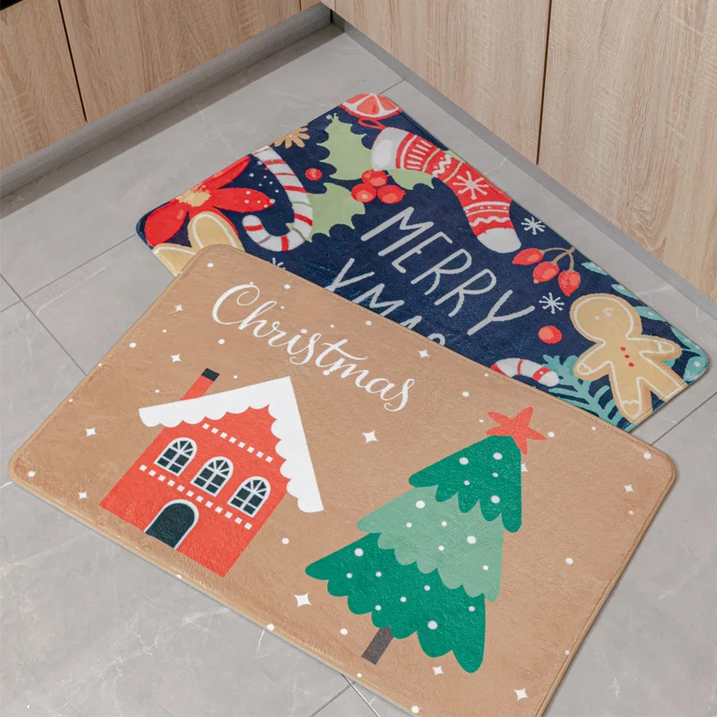 Мультяшный коврик с рождественским дизайном Коврик для двери свежий стиль милые