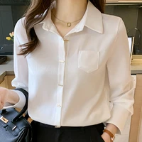 white blouse chiffon shirt women autumn long sleeve blouse office ladies tops blusas mujer de moda 2021 new woman clothes femme