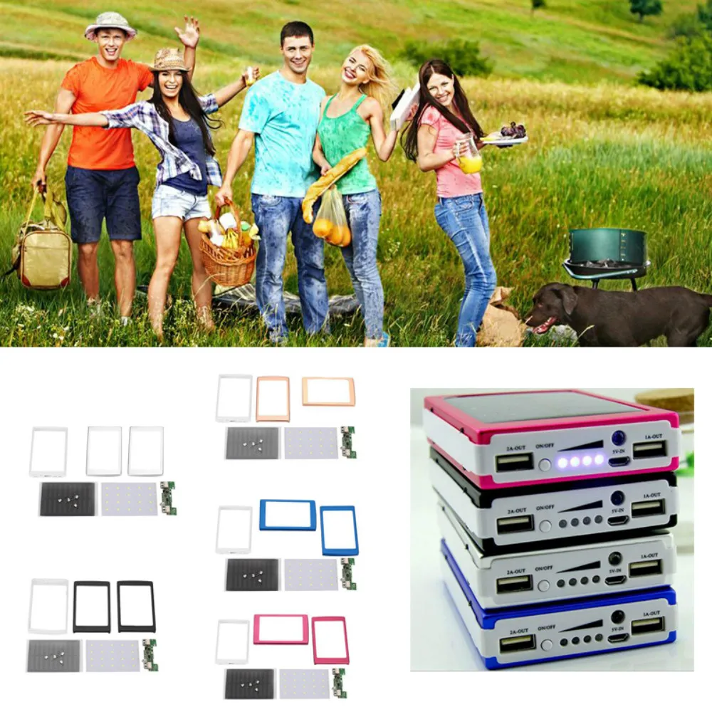 DIY солнечная панель банк двойной USB светодиодный PCBA печатная плата питания 18650