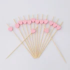 100 шт.упак. Одноразовые Бамбуковые пищевые палочки, вилки для фруктов, буфетный Топпер для капкейков, Коктейльные вилки, инструменты для фруктов на свадьбу, фестиваль