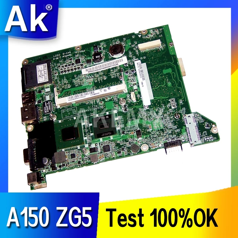 

Материнская плата AkemyFor ноутбука Acer aspire one A150 ZG5 DDR2 с аудиоплатой DA0ZG5MB8G0 MBS0506001 31ZG5MB0010, материнская плата