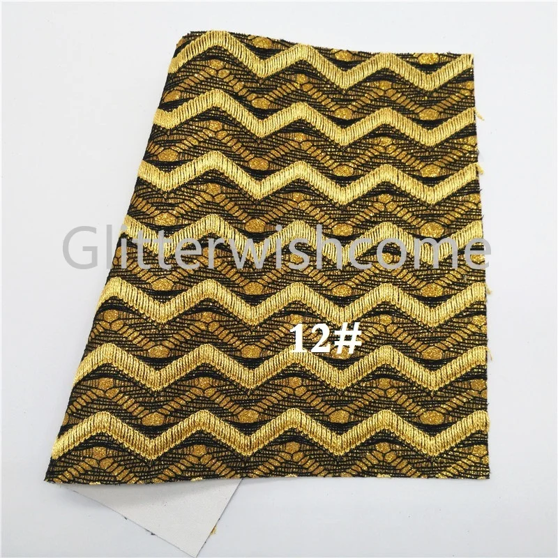 Glitterwishcome 21X29 см A4 размер винил для бантов блестящая ткань, флокирование стрелка волна кожа ткань листы для бантов, GM523A