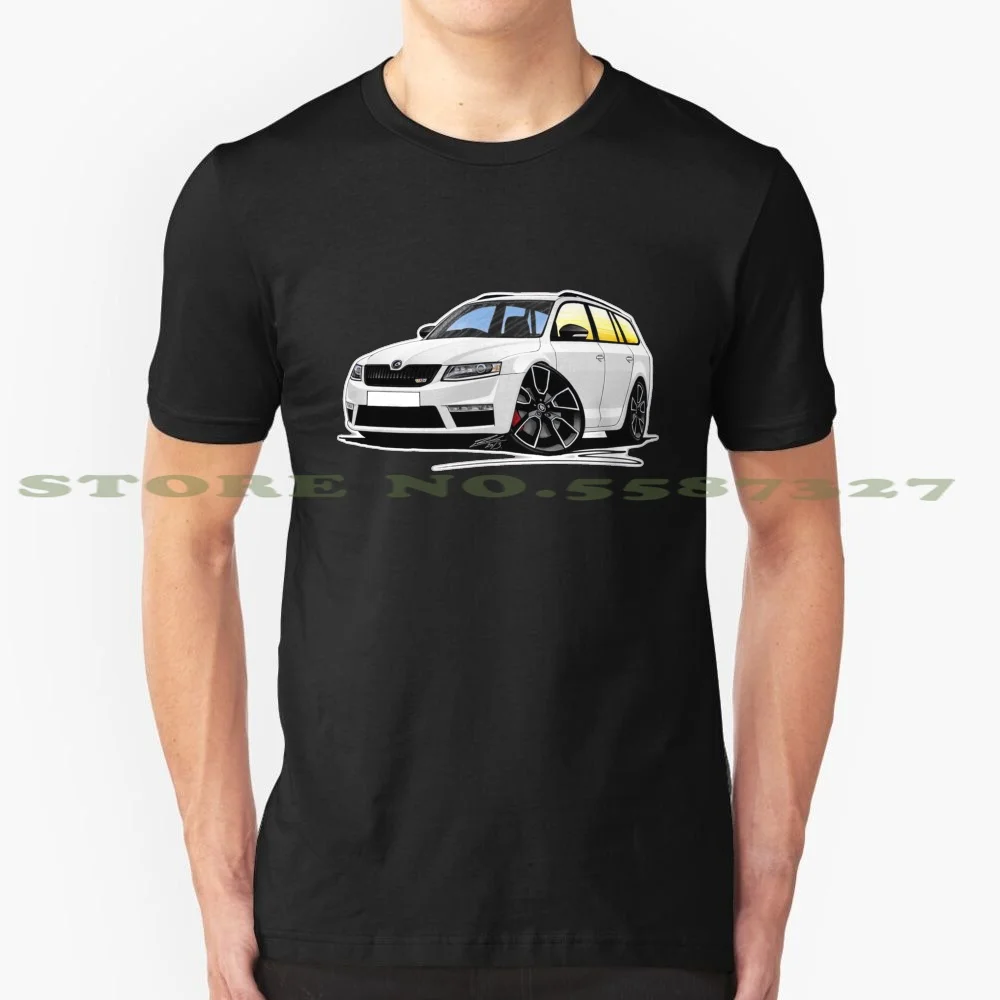

Skoda Octavia ( ) Vrs Estate White Summer Funny T Shirt For Men Women Skoda Octavia Vrs Estate Car White Caricature