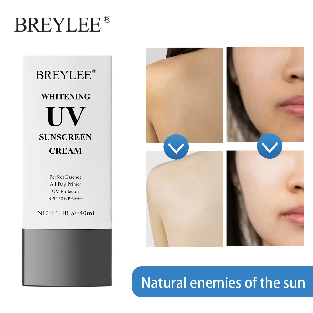 

BREYLEE Whitening UV Sunscreen Cream Brightening and Beauty SPF50 Sunblock PA+++ Moisturizing Anti Aging Melanin Skin Care 40ml