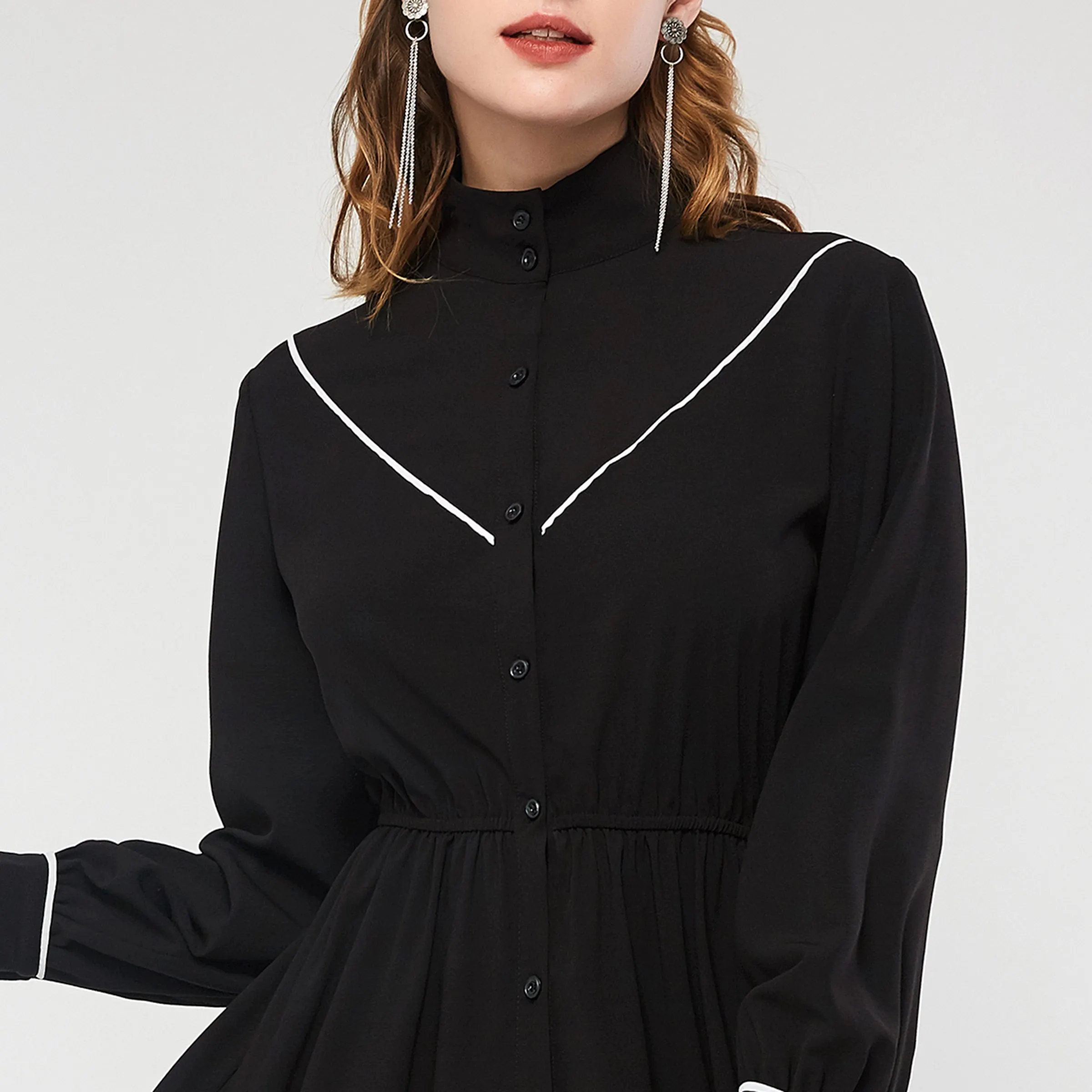 

2021 Gothic Elegant Mini Dress Women Elegant A Line Female Fashion Gothic Short Dresses Girl Retro Black Spring Midi Vestidos