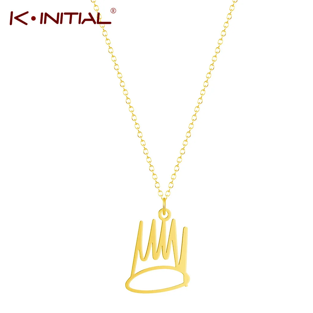 

Kinitial Women's Chain Necklace Stainless Steel Born Sinner Crown Necklace Charm Pendant Necklace Statement Choker Jewelry