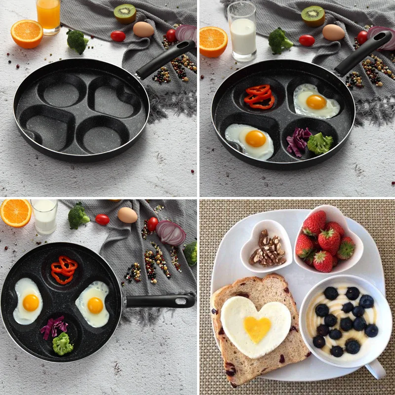 YDEAPI egg pot non-stick pan household mini poached burger dumpling mold four holes small fried artifact | Дом и сад