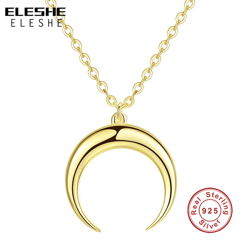 Женское ожерелье с кулоном в виде Луны ELESHE роскошное ювелирное изделие из 100%