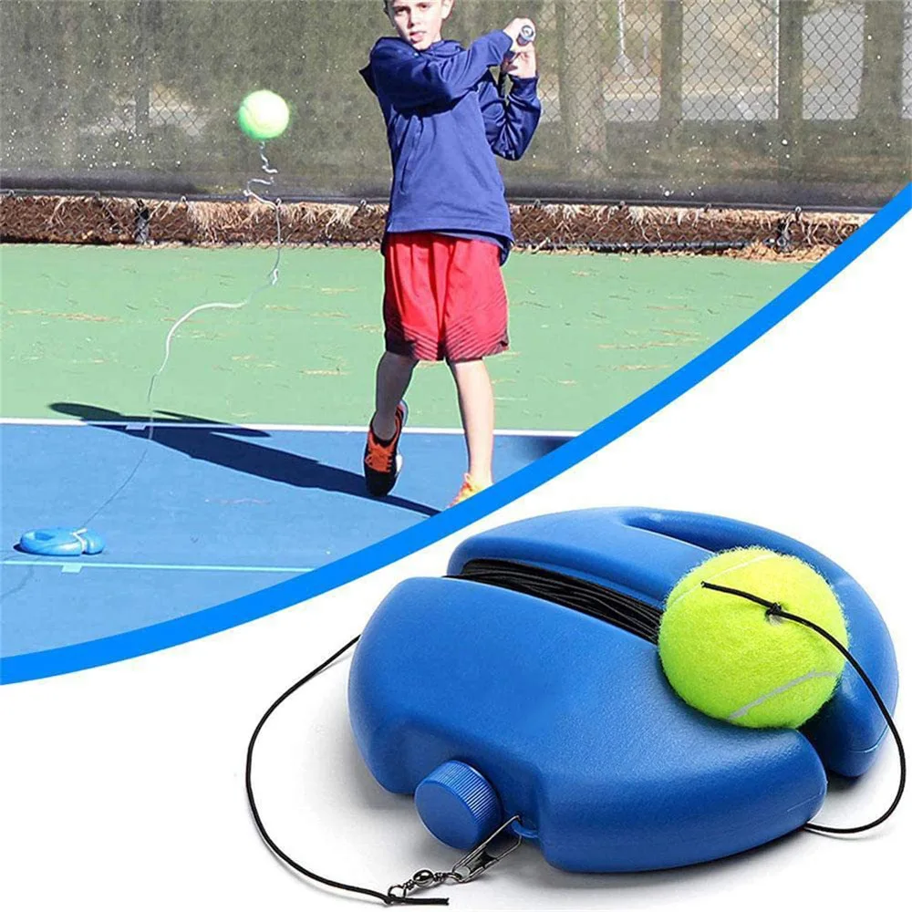 

Сверхмощная база для тренировок по теннису с эластичной веревкой для тренировки мячей, Самонастраивающийся тренировочный тренажер для тен...