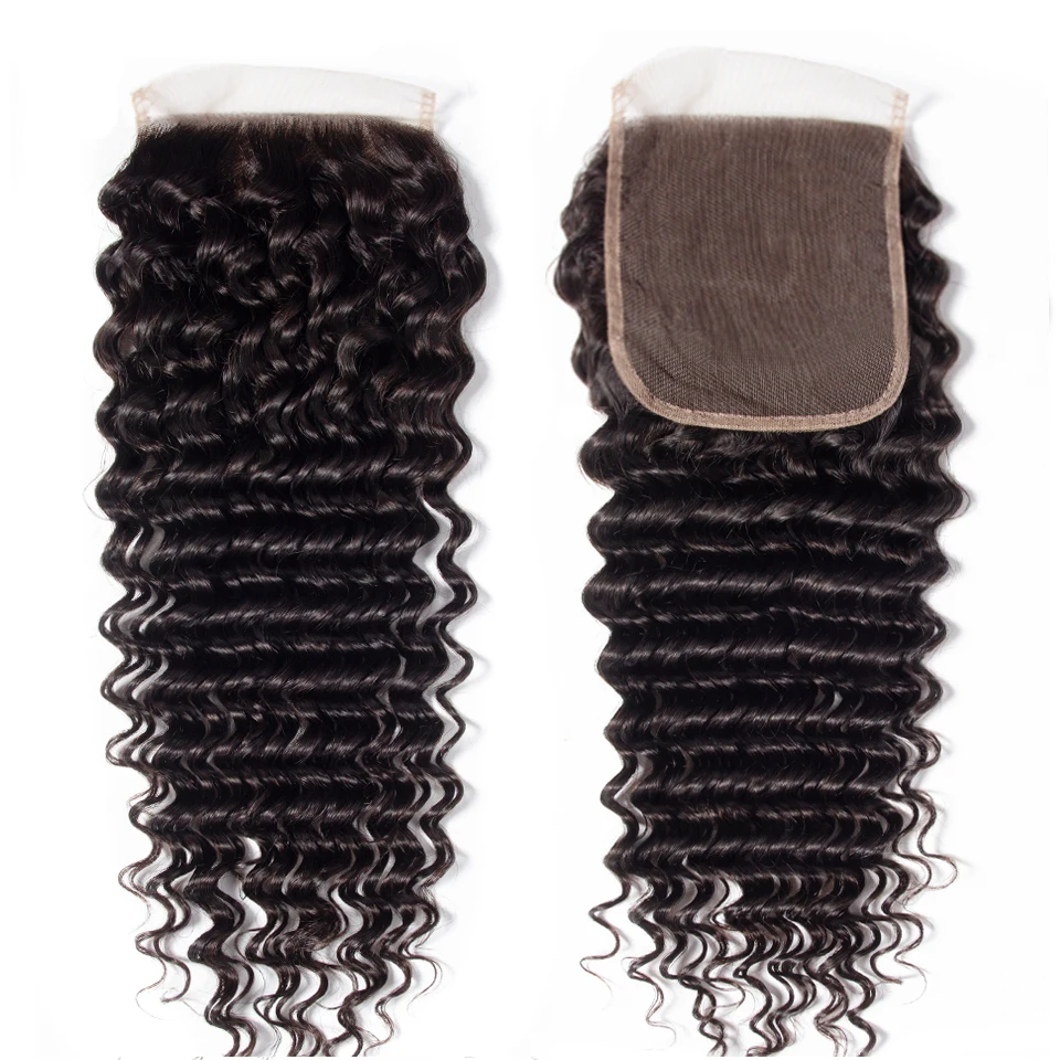 LEVITA глубокая волна пряди с закрытием 100% человеческие волосы не remy для