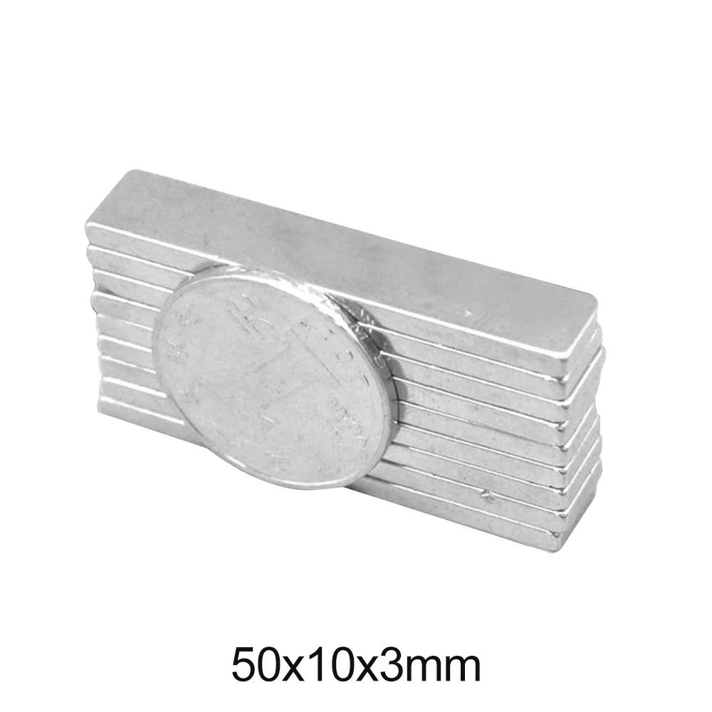 

2~50PCS 50x10x3 mm Powerful N35 Magnets 50mmX10mm Long Sheet Permanent Magnet 50x10x3mm Super Strong Neodymium Magnet 50*10*3