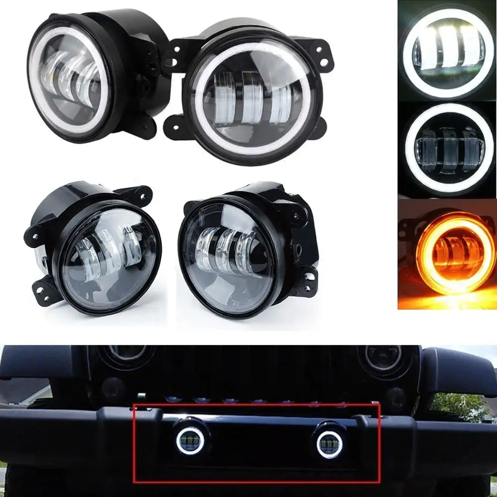 2 шт. 30 Вт чип led 4 дюйма белые круглые противотуманные фары объектив проектор