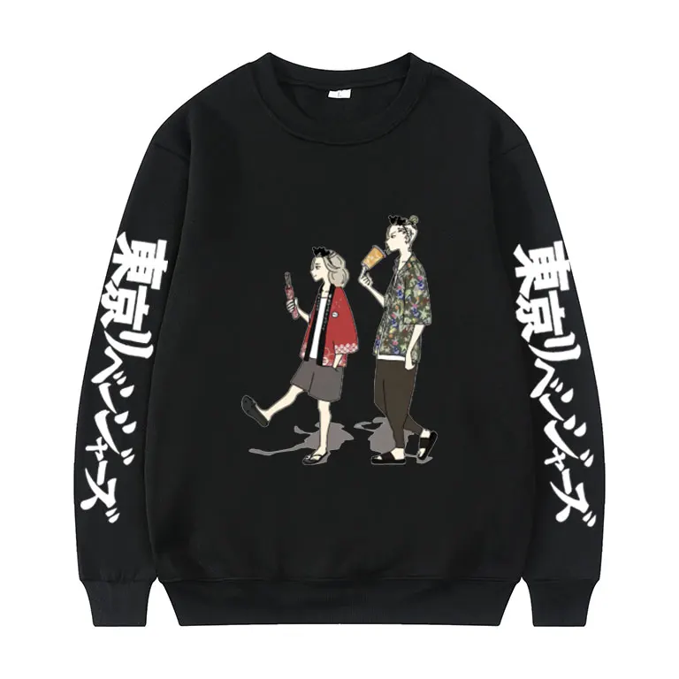 

Tokyo Revengers Graphics Print Sweatshirt Japan Anime Pullover Men Women Harajuku Sweatshirts Couples Cartoons Style Streetwear