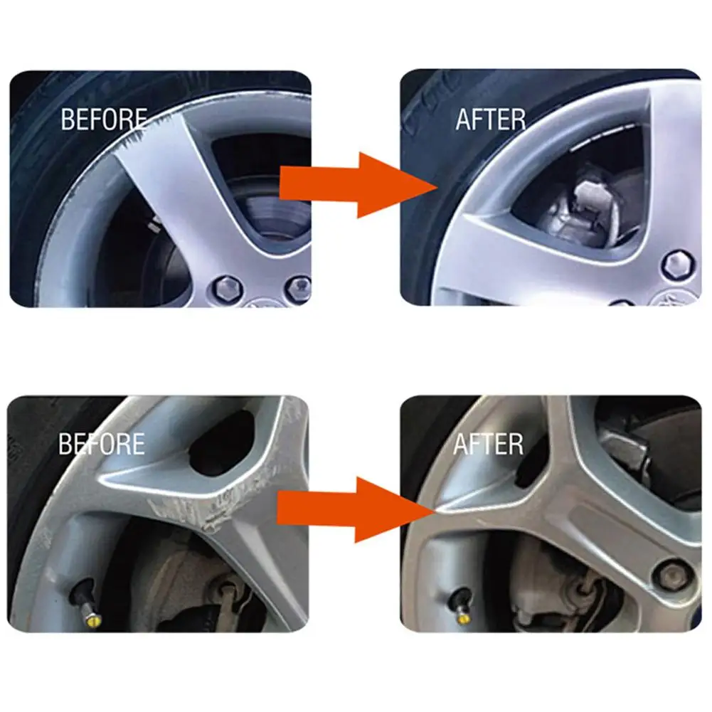 Car DIY Alloy Wheel Repair Adhesive Kit General Purpose Silver Paint Fix Tool For Auto Rim Dent Scratch Care Accessories |