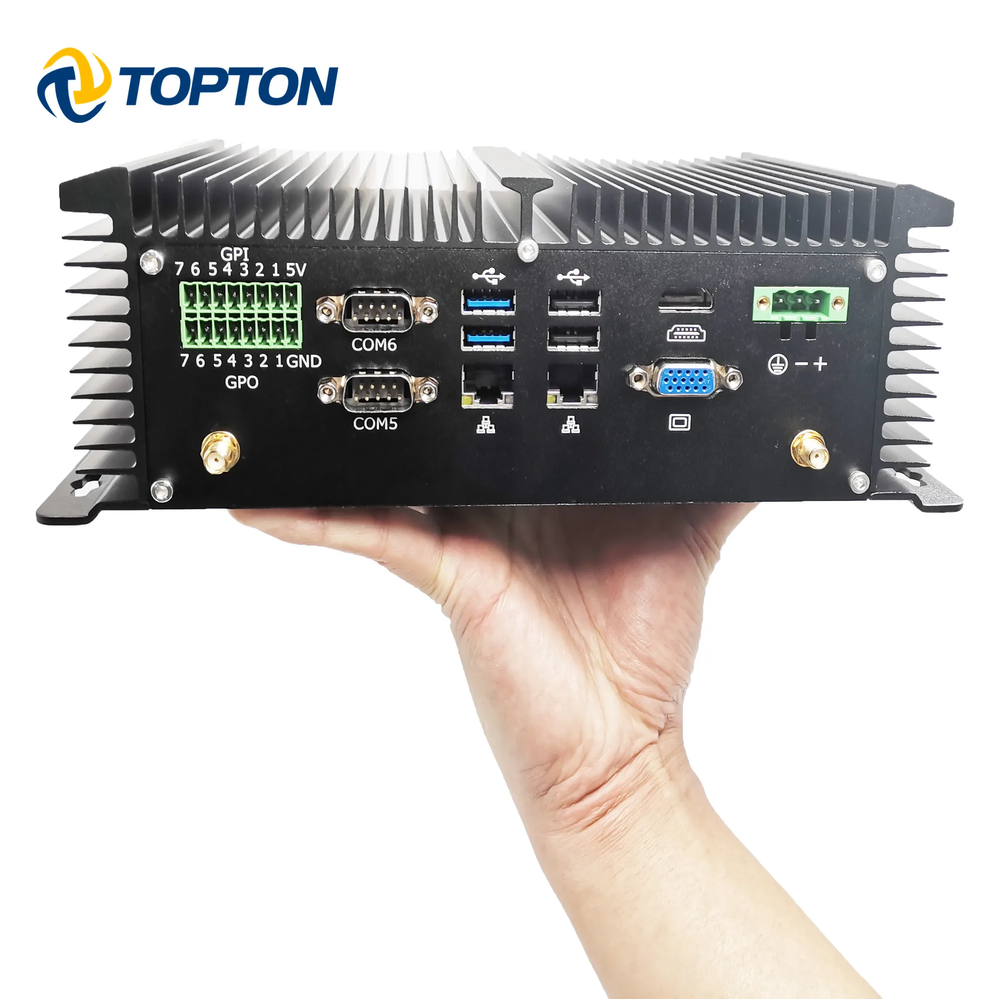 Безвентиляторный промышленный мини компьютер Celeron J1900 6 * RS232 COM 2 Lan 8 USB GPIO LPT PS/2 HDMI VGA