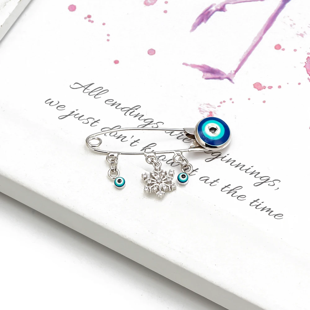 Счастливый глаз снежинка треугольник квадратные шармы брошь и булавка простая с