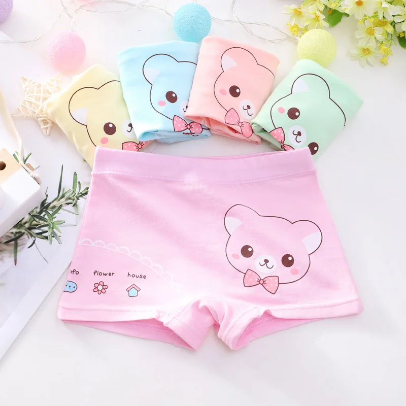 Random colors 5PCS New 4pc/lot Girls Cartoon Underpants Young Girl Boxer Briefs Comfortable Cotton Panties Kids Underwear Baby Girls Clothes - Цвет: Random colors 5PCS