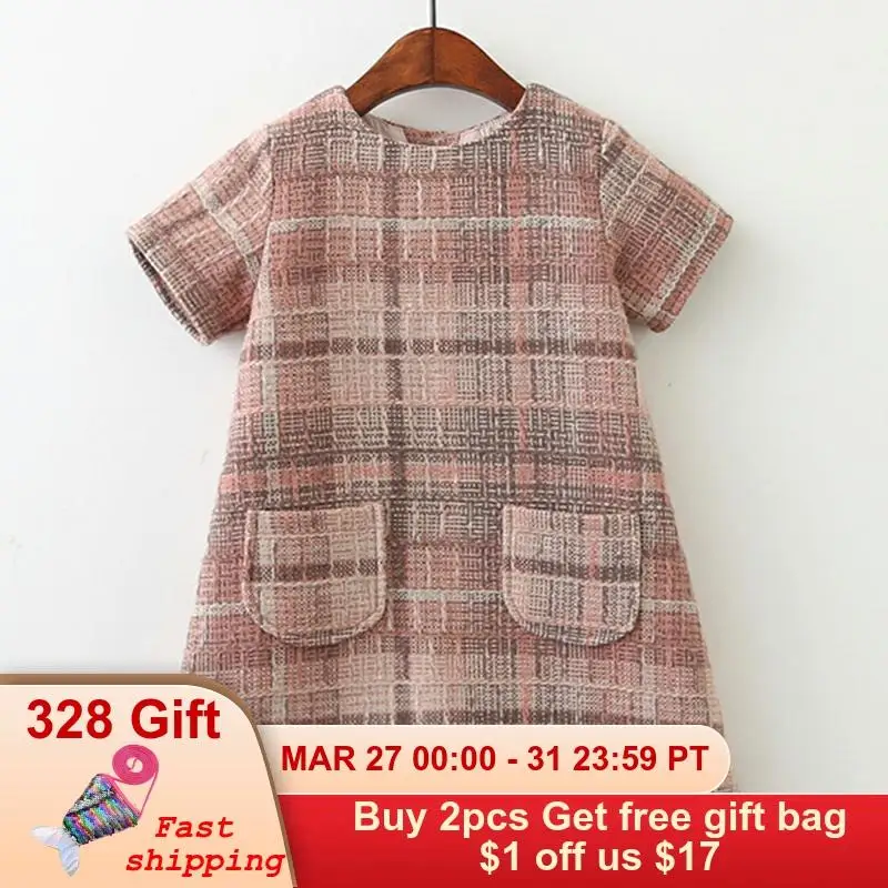 Зимние платья для девочек Коллекция 2022 года Европейский и американский стиль