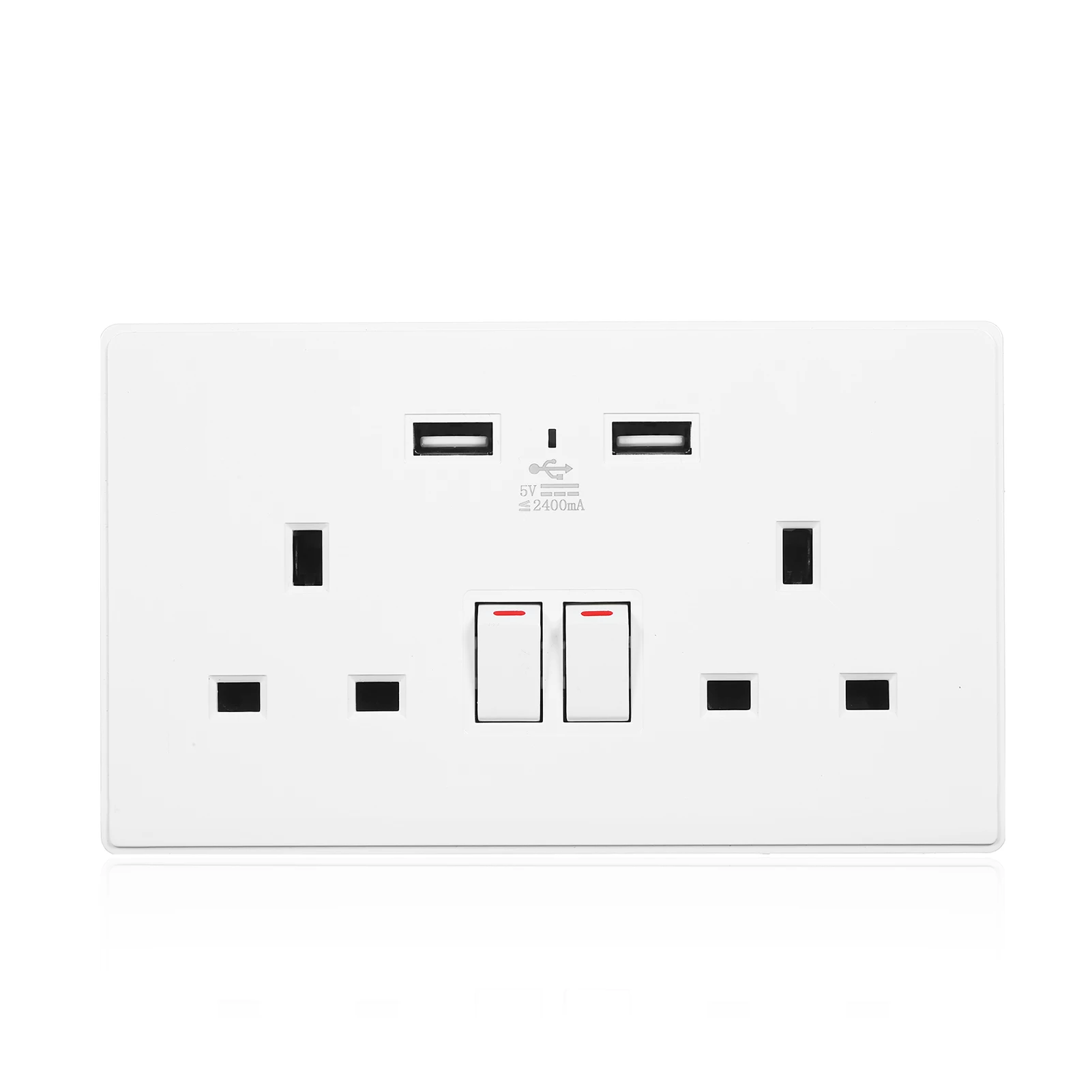 2 Gang 13A розетки индивидуально Switched двойной розетка с Порты USB светодиодный