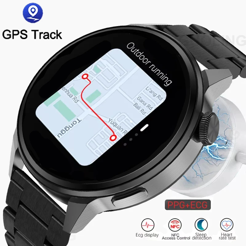 Новинка 2022 Смарт-часы с NFC женские спортивные часы GPS-треком мужские Bluetooth