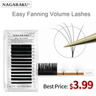 Накладные ресницы NAGARAKU Easy Fan, двухслойные готовые ресницы для наращивания, быстрое цветение, одна длина, мегаобъем