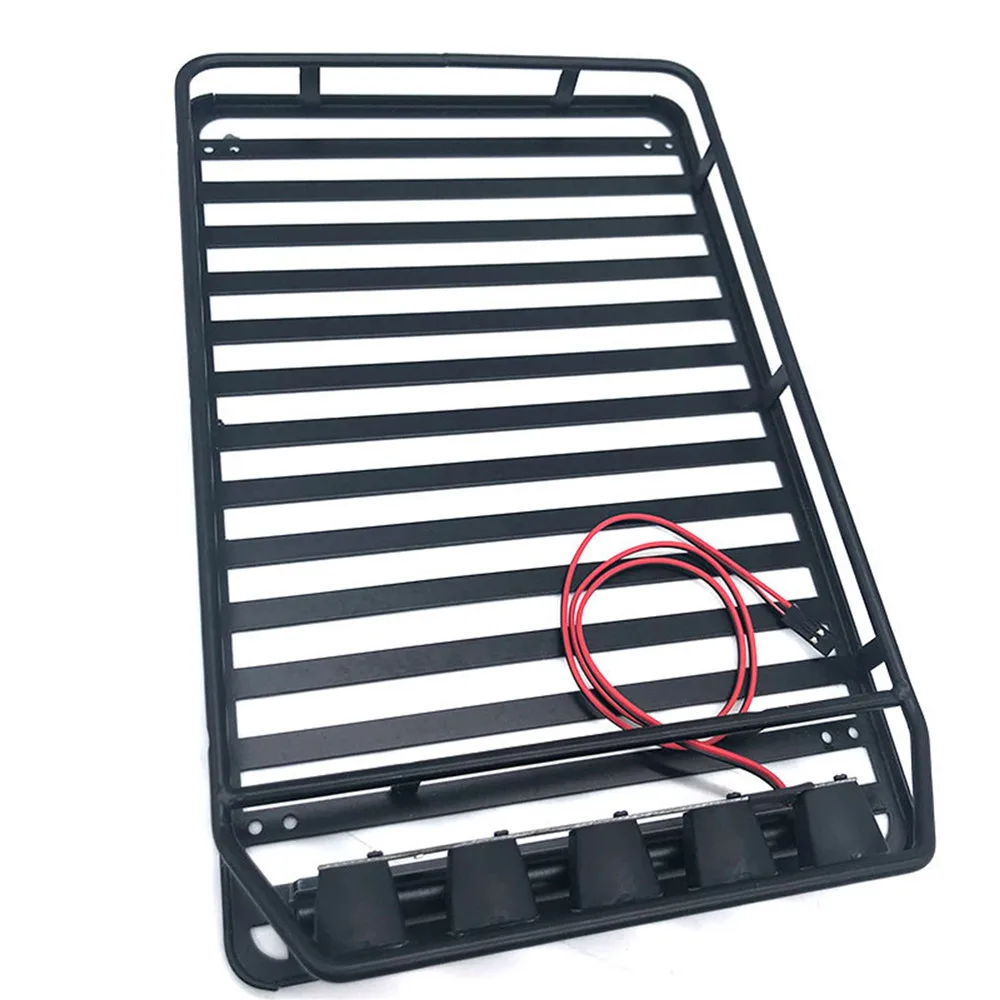 

Roof Rack Luggage Carrier with 5 LED Light Bar for 1/10 Axial SCX10 90046 D90 RC4WD RC Car Parts Accessories